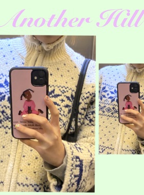 AnotherHill x Goldanna原创插画抱着猫咪的小女孩 全包手机壳 表面有膜记得撕开