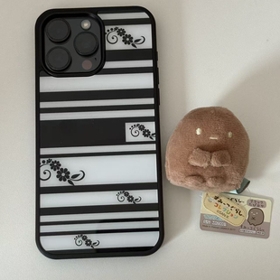 Another 非磁吸苹果手机壳 Hill原创黑白条纹黑边手机壳磁吸