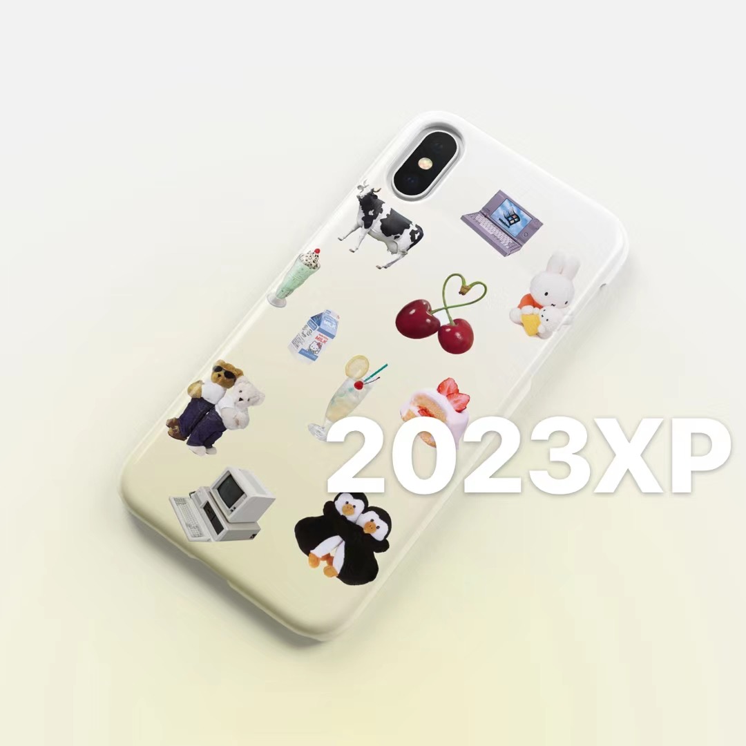 原创小彩虹可爱风贴图鹅黄手机壳