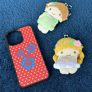 AnotherHill原创昭和红白波点黑边四周全包手机壳 磨砂底哦！