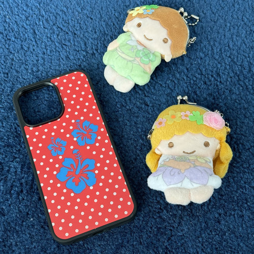 AnotherHill原创昭和红白波点黑边四周全包手机壳 磨砂底哦！