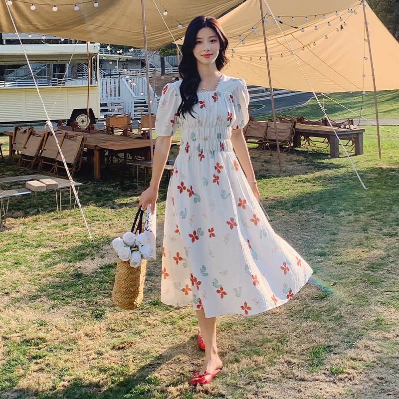 2023新款碎花连衣裙2322-P100空格158+,女装连衣裙,浙宝268（原浙宝222）