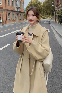 2023新款双面呢大衣帽子可脱卸2373-P280控378+图片