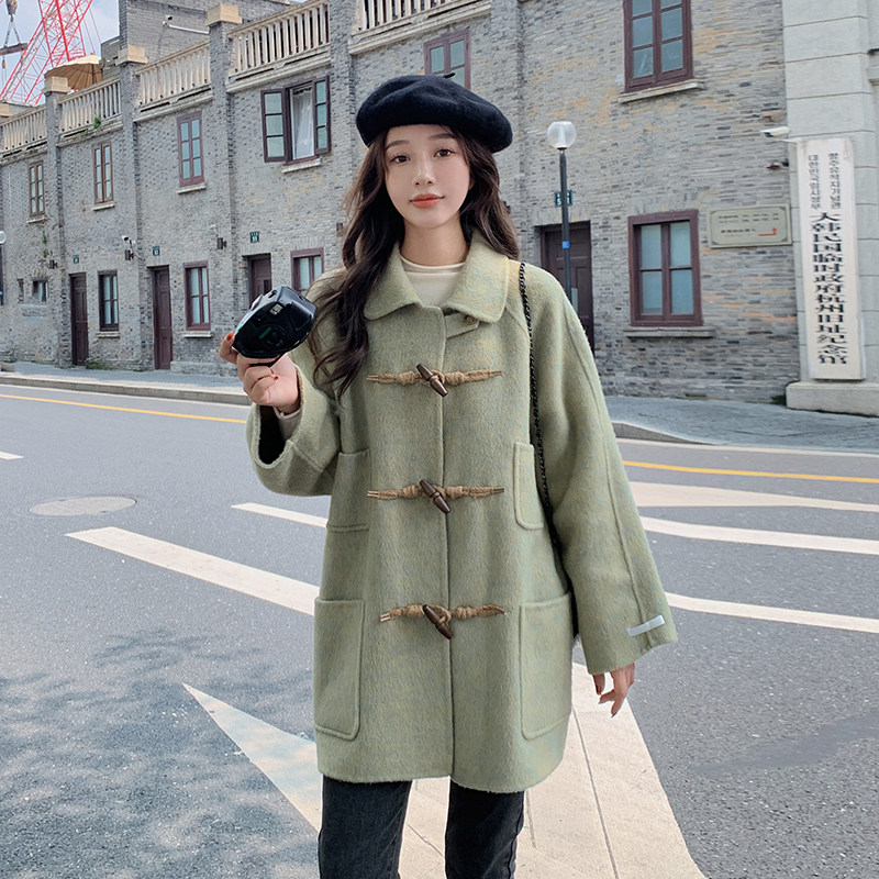2023新款牛角扣双面呢大衣2380-P280控378+,女装毛呢外套,浙宝268（原浙宝222）