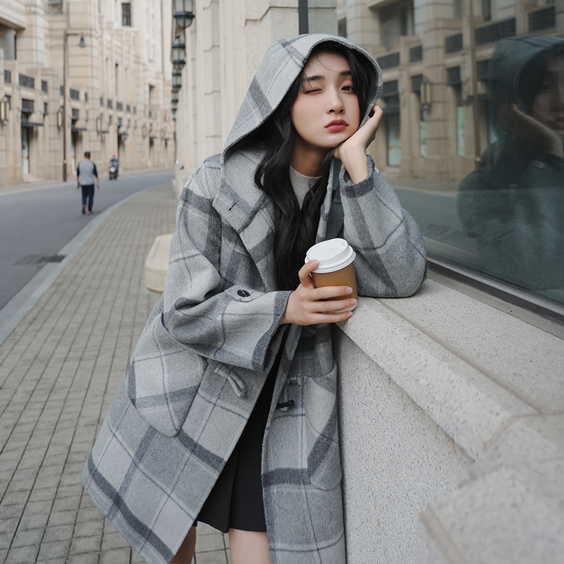 现货2023新款大格子牛角扣双面呢2231-P280控388，女装毛呢外套，浙宝268（原浙宝222）