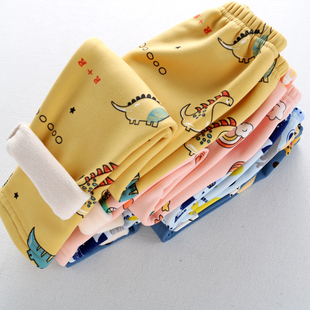 男童女宝宝棉裤 加绒加厚小孩内穿贴身女童打底裤 秋冬装 儿童保暖裤