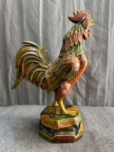 独特收藏纯铜景泰蓝多彩掐丝珐琅高62厘米大公无私大公鸡摆件