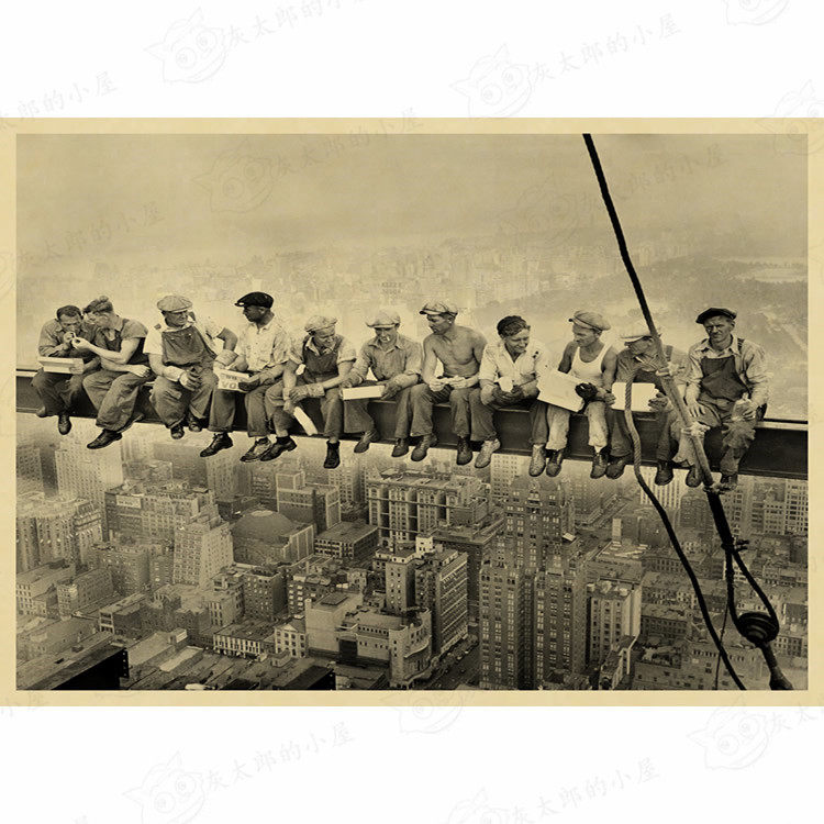 被人类文明绑架的公交车 美国老照片 牛皮纸复古海报 怀旧装饰画