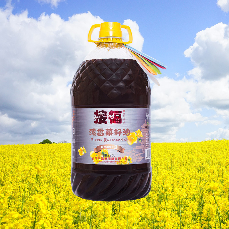 湖北特产接福武穴双低菜籽油农家自榨非转基因小瓶5L浓香食用油
