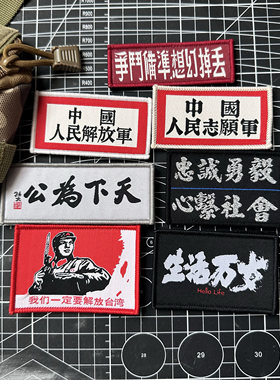 织嘪我们一定要解放台湾丢掉幻想忠诚勇毅中国志愿军魔术贴臂章