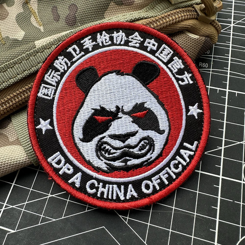 战术士气章联盟熊猫IDPA圆形刺绣魔术贴章徽章臂章背包服饰标贴