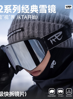 REV锐伍滑雪眼镜单双板雪镜磁吸大视野柱面男女成人防雾高清P2