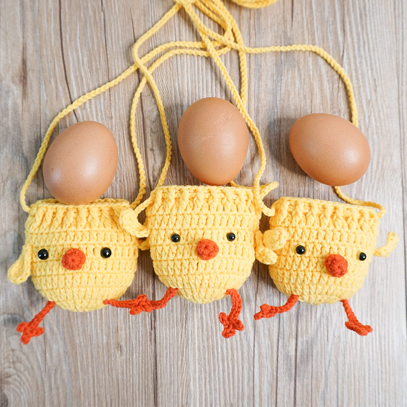 趣编织蛋袋手工编织毛线材料包鸡蛋套 蛋兜蛋袋 鸡蛋兜鸡蛋袋钩针
