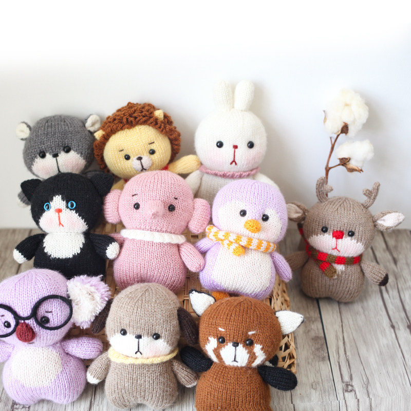 趣编织小动物自制手工编织玩偶diy材料包 棒针羊毛手编线 浣