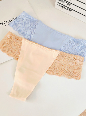 蕾丝边性感内裤女新款2025爆款丁字裤少女纯欲低腰无痕舒适tback