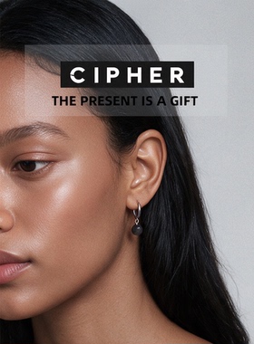 CIPHER原创 纯银黑曜石耳坠嘻哈男  耳饰高级感耳环女同款潮