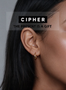 CIPHER 纯银金色小耳环嘻哈男 高品质极简款