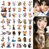 疯狂动物城2 尼克和朱迪情侣脸贴纹身贴纸高颜值可爱手臂防水持久