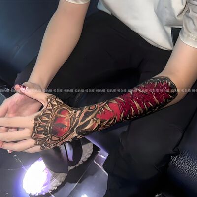 霸气sasioverlxrd阿克斯花臂 彩色纹身贴高级个性遮疤爆款ins贴纸