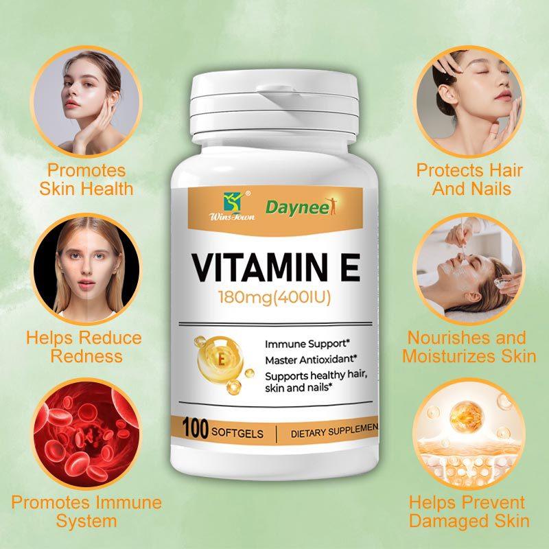 跨境电商维生素E软 0.5g100粒/瓶Vitamin E Softgel Capsules样品