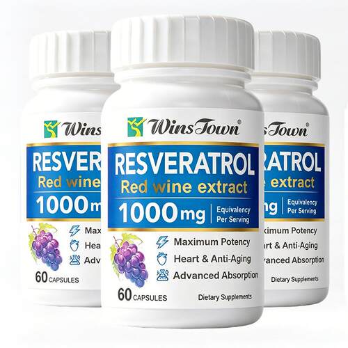 跨境电商RESVERATROL白藜芦醇胶囊1000MG Supports Heart Hea样品