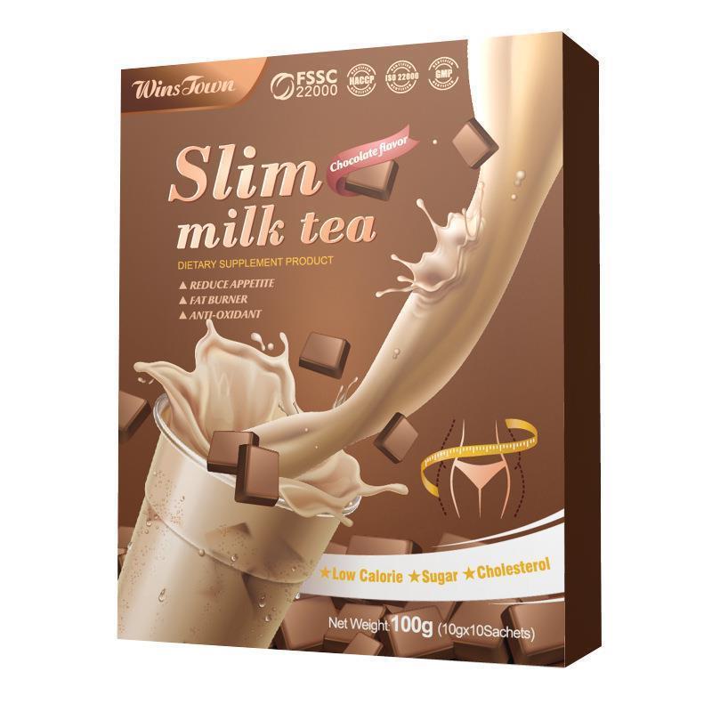 Weight loss slim milk tea Strawberry Taro slimming tea样品