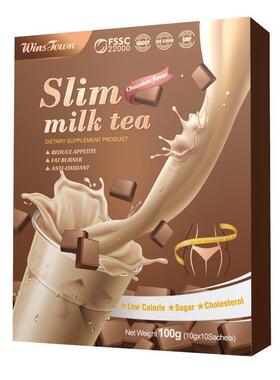 Weight loss slim milk tea Strawberry Taro slimming tea样品