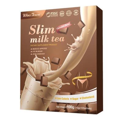Weight loss slim milk tea Strawberry Taro slimming tea样品