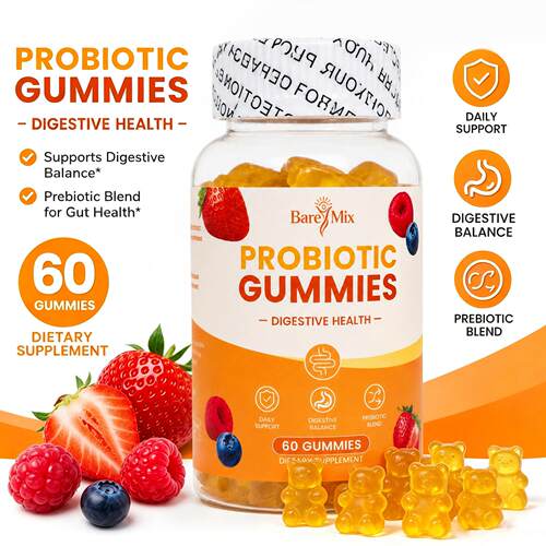 跨境热销Probiotic Gummies益生菌小熊软糖膳食补充剂益生菌样品