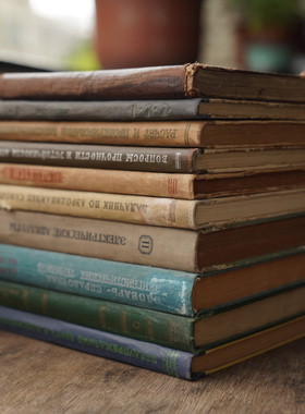 复古外文旧书精装古董书书房咖啡馆家居饰品摆件摄影道具背景拍照