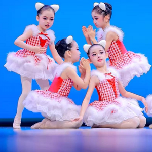 儿童动物演出服幼儿园小猫咪学猫叫表演服女童玩具猫芭蕾舞蓬蓬裙