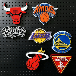 NBA球队立体冰箱贴磁吸洞洞板湖人勇士马刺尼克斯队标logo