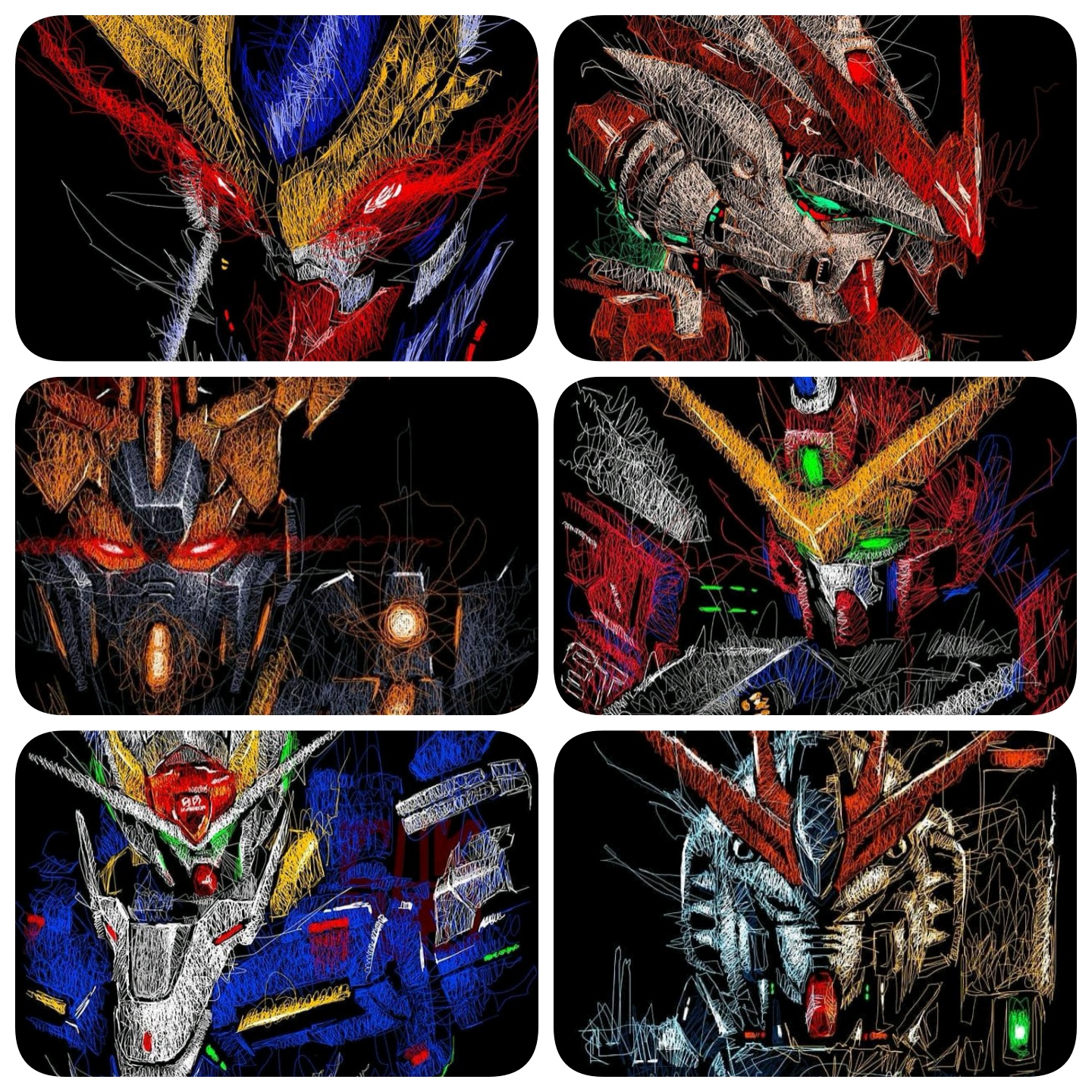 高达沙扎比异端00R自由素描风鼠标垫电竞专用键盘垫桌垫加厚锁边