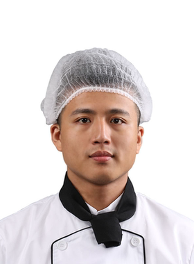 酒总厨师帽无纺布防油烟一次性餐饮工作厨房白色帽子蘑菇帽100个