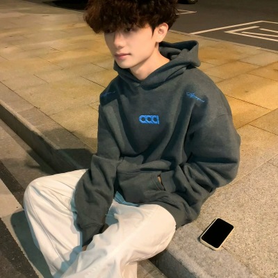 重磅加厚oversize百搭情侣帽衫