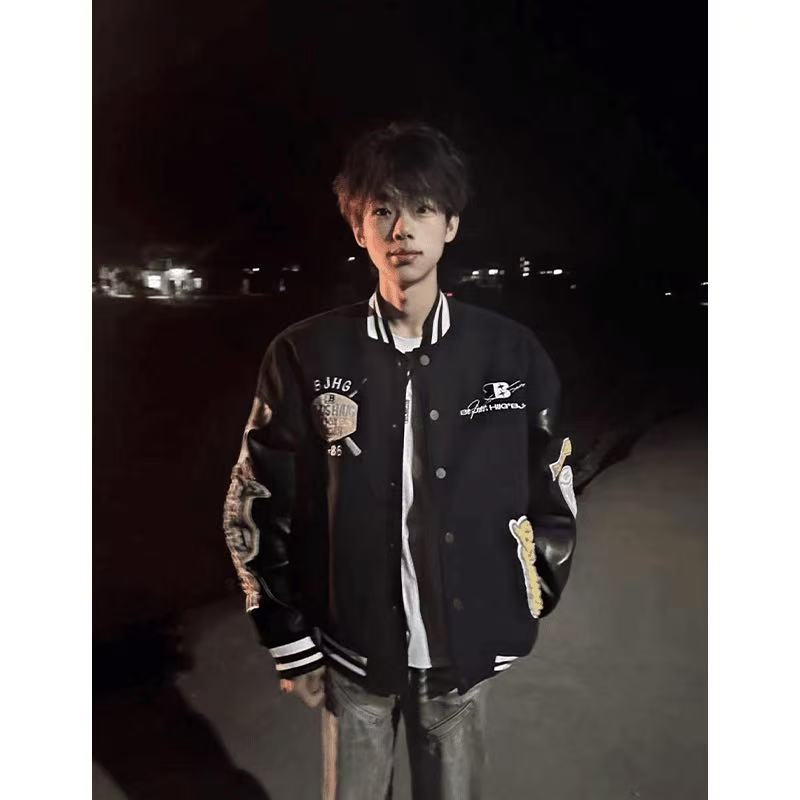 秋冬夹棉加厚植绒刺绣外套