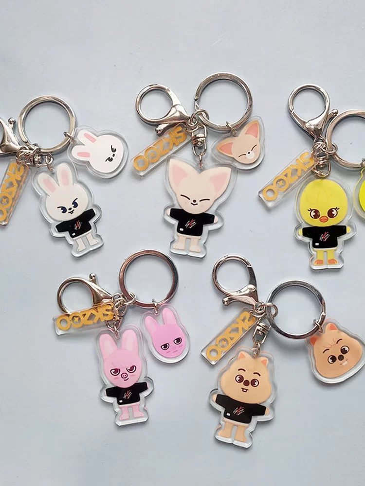 Cartoon keychain, acrylic double-sided pendant, accessory