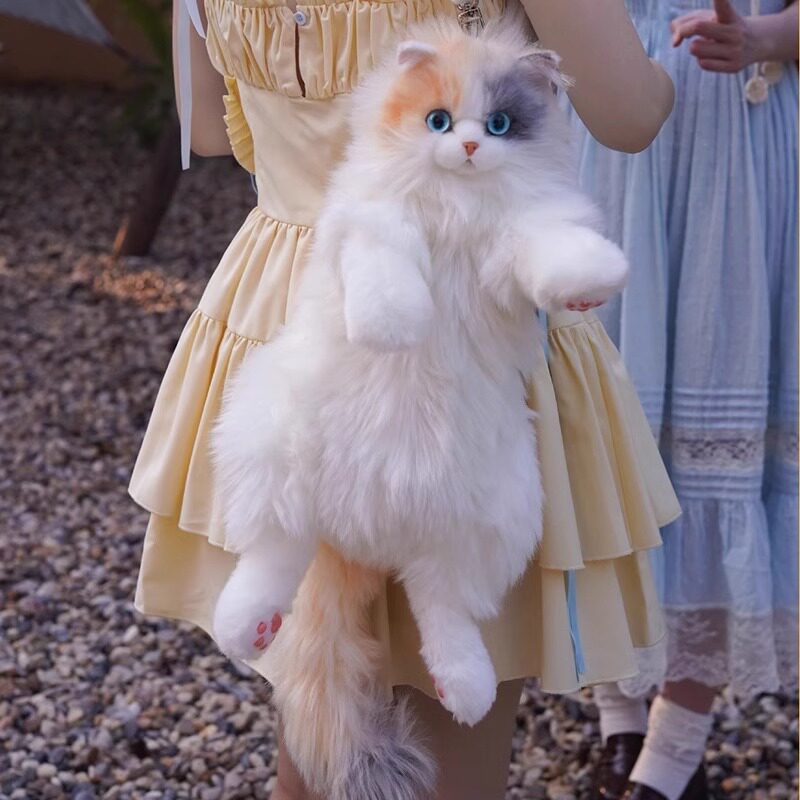 仿真三花猫咪背包双肩包包玩偶毛绒公仔玩具生日礼物送女友朋友