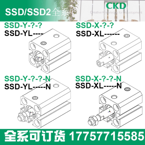 CKD气缸SSD2一L-X-Y-20-5-10-15-20-25-32-40-T0H-3-5-R-H-D-N-W1