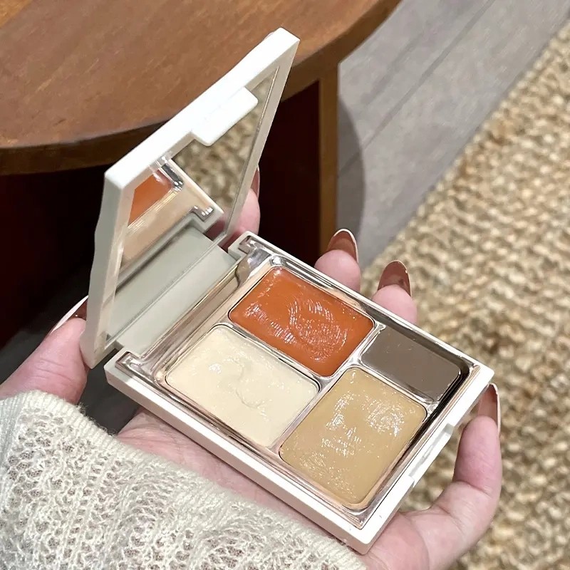 幻影小熊裸感遮瑕膏遮盖黑眼圈斑点痘印法令纹提亮泪沟面部遮瑕盘