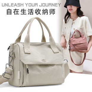 手拎包包女2025新款大容量斜挎包轻便百搭牛津布小包多口袋单肩包