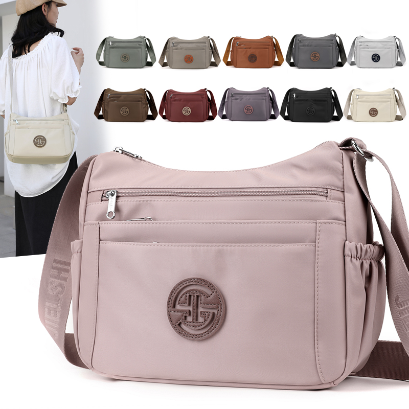 多层包包女大容量尼龙布包休闲大气妈妈包斜挎2024新款帆布单肩包