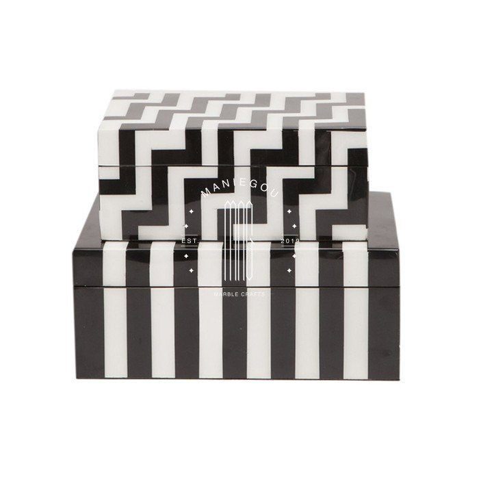 高奢钢琴天然大理石首饰盒长方形&middot;收纳盒高档精致收纳盒桌面摆件