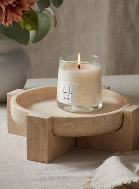 侘寂洞石大理石置物收纳托盘果盘