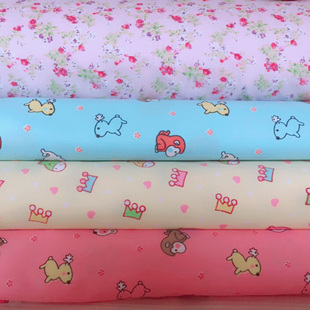 卡通纯棉全棉斜纹布料1.6米宽幅棉布宝宝婴儿童服装面料印染布料
