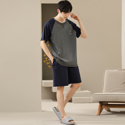 加肥加大码夏季莫代尔凉感睡衣男士短袖宽松家居服230斤250斤6XL