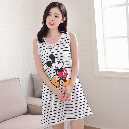 135-140-145cm娇小矮个子女生纯棉夏季睡裙背心无袖连衣裙睡衣群