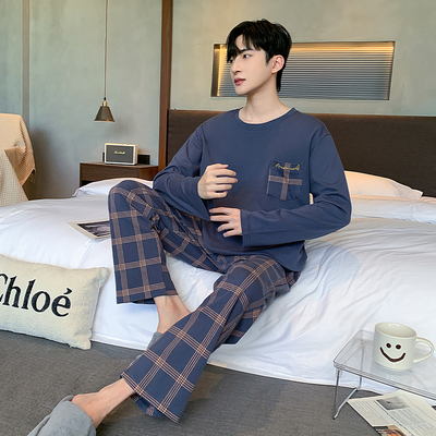 加肥加大码睡衣男士秋冬季特大号240-250-260斤6XL纯棉长袖家居服