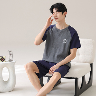睡衣男士夏季莫代尔棉短袖短裤200斤250斤5XL6XL男款宽松大码套装