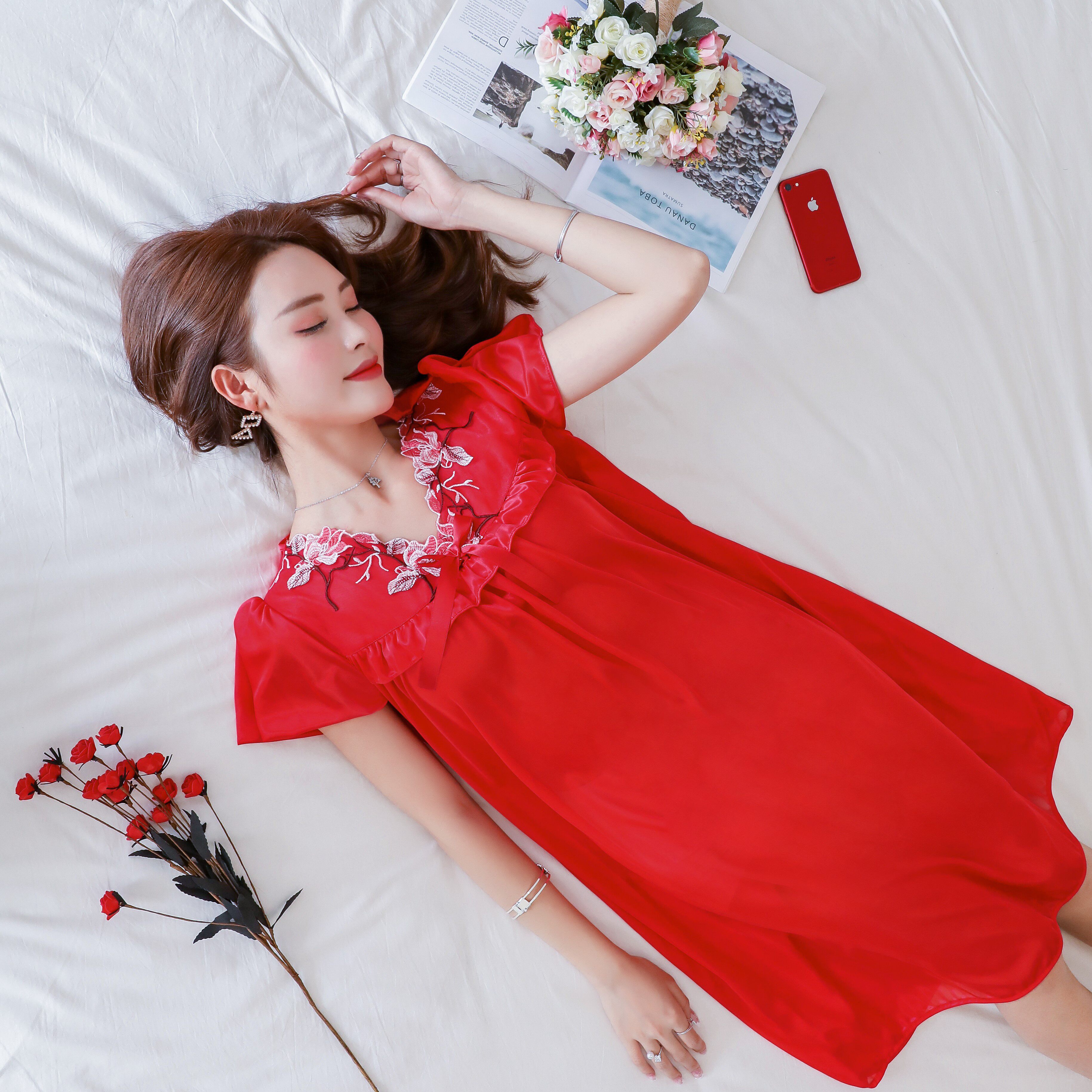 200斤加肥夏季特大码女装短袖宽松睡裙睡衣套加大胖mm冰丝裙220斤